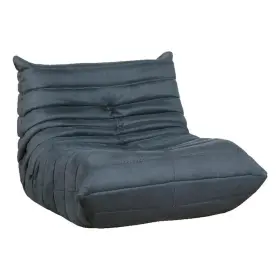 Bm336196 Benjara Revena Accent Floor Chair- Pleated Charcoal Gray Microfiber- Curved
