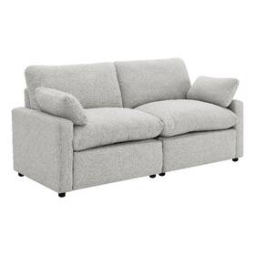 Benjara Bm337823 Biny Modular Power Reclining Loveseat- 2 Pillows- Light Gray- 86 Inch