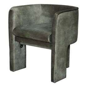 Benjara Bm338209 Gela Dining Chair- Three Legged Barrel Accent Sides- Rainforest Green