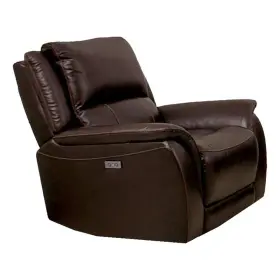 Bm346844 Benjara Gem Power Recliner Chair- Wall Hugger- Espresso Brown Top Grain Leather