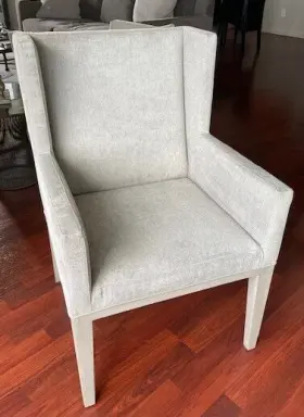 38457 Bernhardt Dining Chairs Linea 2 Arm Ash Cerused Greige