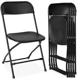 Best Choice Products 842957137732 Set Of 4 Plastic Folding Chairs Portable Stacking Indoo