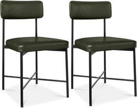 Best Choice Products Sky7678 Faux Leather Dining Chair Set Of 2 Standard Height Metal