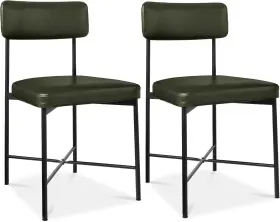 Sky7678 Best Choice Products Faux Leather Dining Chair Set Of 2 Standard Height Metal