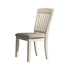 Best Master Furniture 796914740728 Dining Chairs 40 Inch Fabric Slat Back In Oak Cream Set Of 2