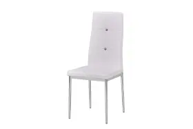 Best Master Furniture 810093245871 Trina Bi Cast Leather Dining Side Chair Set Of 2 White