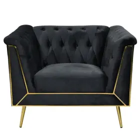 Hz1926blkc Best Master Furniture Windsor Flared Arm Velvet Chair In Black