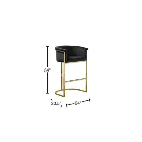 Ch212 Best Quality Furniture 630148260280 Counter Height 34 Inch Low Back Metal Frame Velvet Fabric