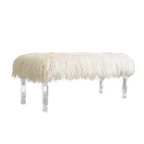 Ac716 Best Quality Furniture Charlotte 4 Leg White Fur Upholstered Bench/ottoman
