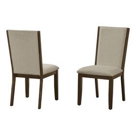Best Quality Furniture D750-sc Set Of 2 Dining Side Chairs With Deep Brown Wood Frame
