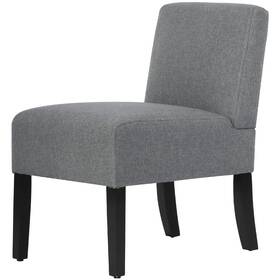Bestmassage Fdw-at-255-grey Dining Chairs For Living Room Armless Chair Modern Design Fabric Cont
