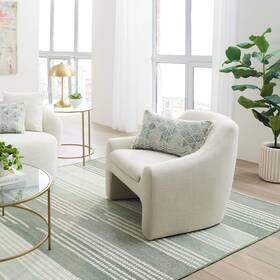 Better Homes & Gardens 037873939175 And Emerson Curvy Accent Chair Cream Linen