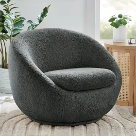 Bh3436211066111 Better Homes & Gardens And Mira Swivel Chair Gray Shearling