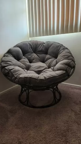 Bh48-084-099-05 Better Homes & Gardens And Papasan Accent Chair - Charcoal Gray