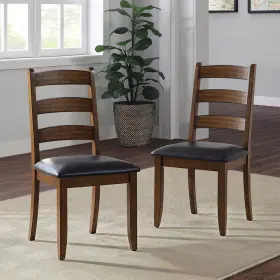 Bhw-10008 Better Homes & Gardens Set Of 2 Armless Wooden Dining Chairs Modern Ladderback Style Aged Brown Ash New
