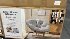 Better Homes & Gardens T0668751564m And Emma Papasan Chair Gray Steel Faux Wicker 43.7x32.7