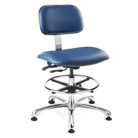 4551c3-bl Bevco Cleanroom Task Chair Vinyl Antibacterial Blue 22 In To 32