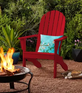 Ms11-301-004-05 Binlis Mainstays Wood Outdoor Adirondack Chair Red
