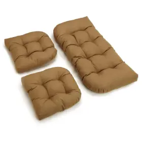 93180-s3-reo-sol-08 Blazing Needles U-shaped Spun Polyester Tufted Settee Cushion Set Of 3 Wheat
