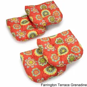 93184-4ch-reo-41 Blazing Needles 19-inch U-shaped Spun Polyester Outdoor Tufted Dining Chair Cushions Set Of 4