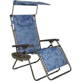 Bliss Hammocks Gfc-465xwbf 33 Inch Wide Xxl Zero Gravity Outdoor Lounge Chair With Canopy Blue