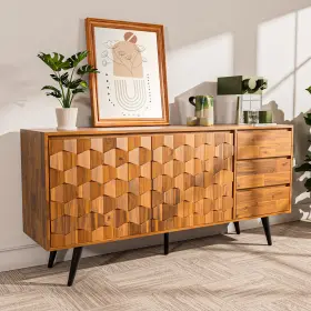 3ybl Bme Sideboard Georgina Solid Wood 2 Doors And 3 Drawers 61ftft Mid Century Modern Ca