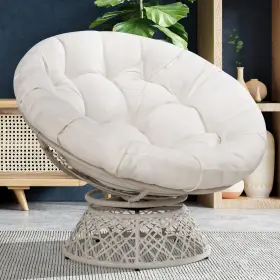 Bme 810127115309 40 Inch Ergonomic Wicker Papasan Chair With Soft Thick Density Fabric Cushion Hi