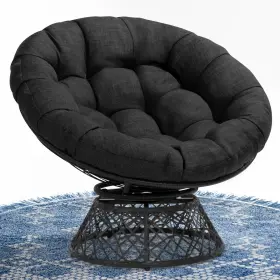 Bme 810151670423 40 Inch Ergonomic Wicker Papasan Chair With Soft Thick Density Fabric Cushion