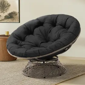 Bme 810151677590 46 Inch Large Size Ergonomic Wicker Papasan Chair With Soft Thick Density Fabric
