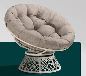 Bme M21c Papasan Chair 40 Ergonomic Wicker Swivel White Steel Frame Silver Cloud