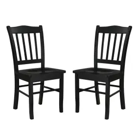 91136869 Boraam Set Of 2 Shaker Dining Chairs Black