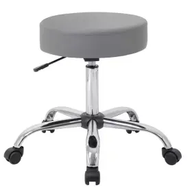 Boss Office Products 705353031724 Grey Vinyl Task Stool With Chrome Based And Seat Height Adjusment