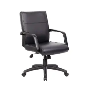 B686 Boss Office Products Black Mid Back Executive Chair In Leatherplus