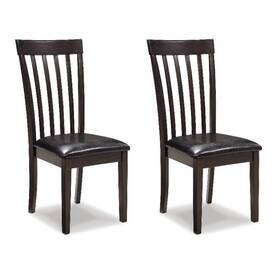 Bowery Hill 198508880108 Contemporary Set Of 2 Faux Leather Side Chairs In Dark Brown