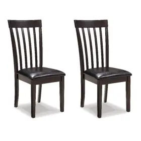 Bowery Hill 198508880108 Contemporary Set Of 2 Faux Leather Side Chairs In Dark Brown