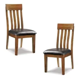 Bowery Hill 198508935204 Set Of 2 Upholstered Dining Chairs In Medium Brown