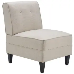 Bh-4752-1746633 Bowery Hill Modern Accent Chair Button Tufted Backrest Woven Fabric Cream