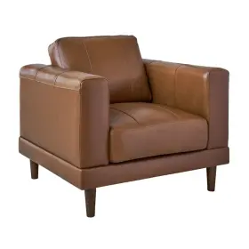 Bh-4752-2007537 Bowery Hill Contemporary Genuine Leather Chair In Fiero Tan