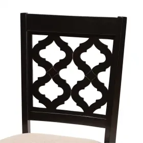 Bh-4752-2128062 Bowery Hill Upholstered Seat Wood Dining Chair In Brown And Sand Set Of 2