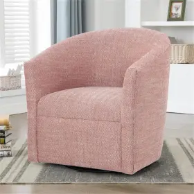 Bh-4752-2189818 Bowery Hill Transitional Henna Brick Red Fabric Swivel Accent Chair