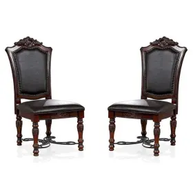 Bh-4752-2471993 Bowery Hill Wood Padded Side Chair In Brown Cherry Set Of 2