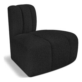 Bowery Hill Bh-4752-2748460 Contemporary Rich Black Boucle Fabric Reverse Corner