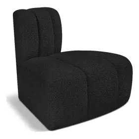 Bh-4752-2748460 Bowery Hill Contemporary Rich Black Boucle Fabric Reverse Corner