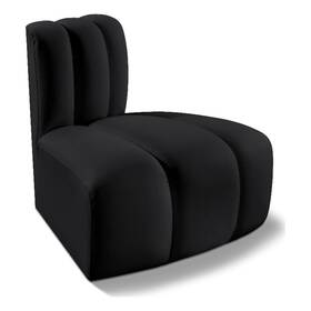 Bowery Hill Bh-4752-2748468 Contemporary Soft Black Vegan Leather Reverse Corner