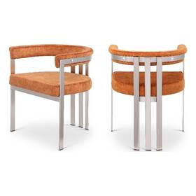 Bowery Hill Bh-4752-2767896 Contemporary Cognac Velvet Dining Chair Set Of 2