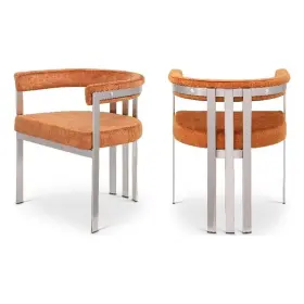 Bh-4752-2767896 Bowery Hill Contemporary Cognac Velvet Dining Chair Set Of 2