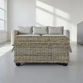 Bh-4752-2793377 Bowery Hill Farmhouse 42 Inch Wicker / Rattan Storage Trunk In Tan