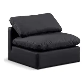 Bh-4752-2811343 Bowery Hill Contemporary Vegan Leather Armless Chair In Black