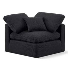 Bowery Hill Bh-4752-2811384 Contemporary Linen Durable Fabric Corner Chair In Black