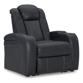 Bh-4752-2855402 Bowery Hill Contemporary Faux Leather Sapphire Power Recliner